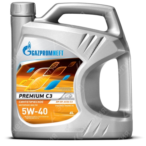 Изображение товара 1 5w40 Масло моторное Gazpromneft Premium C3 4л/3,408кг канистра