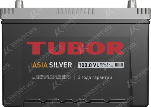 Изображение товара 1 Аккумулятор автомобильный 12В 100Ач TUBOR Siver Asia 105D31L обратной полярности