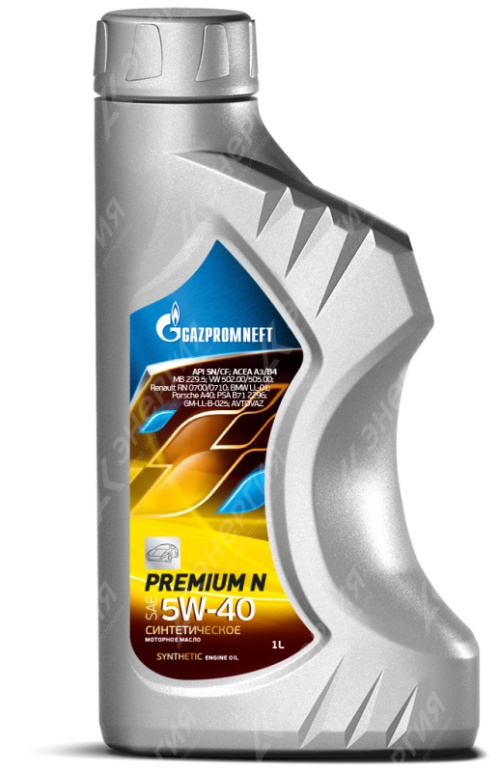 Изображение товара 1 5w40 Масло моторное Gazpromneft Premium N 1л/0,857кг канистра